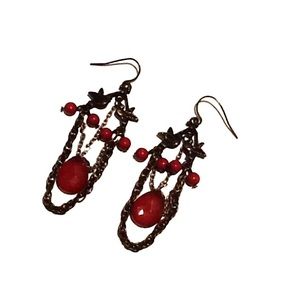 All Saints love birds gunmetal earrings