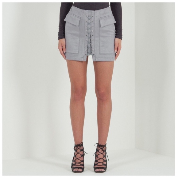 Soft Gray Microfiber Skirt - Picture 4 of 6