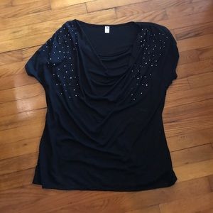 Stud black blouse