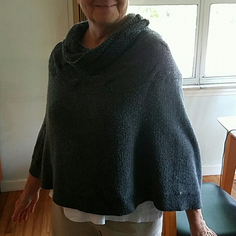 Grey acrylic poncho from Talbots in L/XL