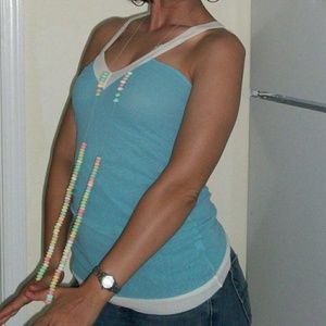 Mesh v-neck tunic tank