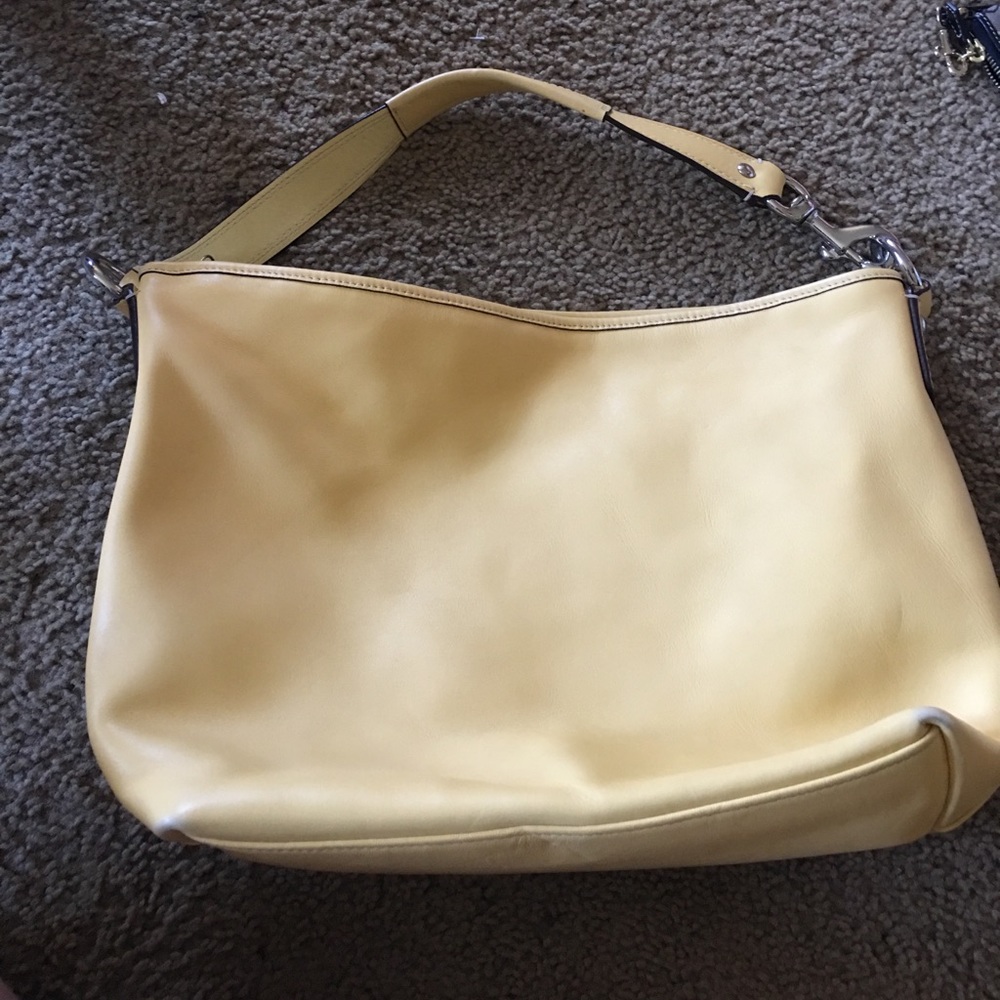 Authentic yellow leather Coach purse