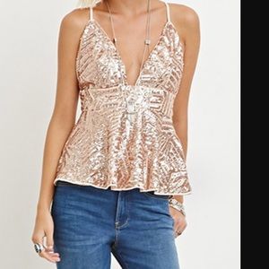 Sequin Crisscross Cami