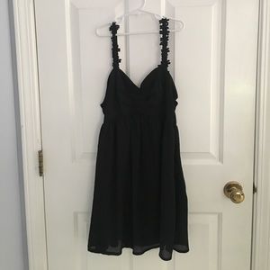 Tobi Black Mini Dress with Details