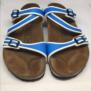 Birkenstock Birki's Salina blue and white