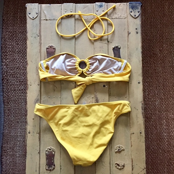 VS VICTORIA'S SECRET YELLOW BIKINI SET S TOP M BOT - Picture 6 of 11