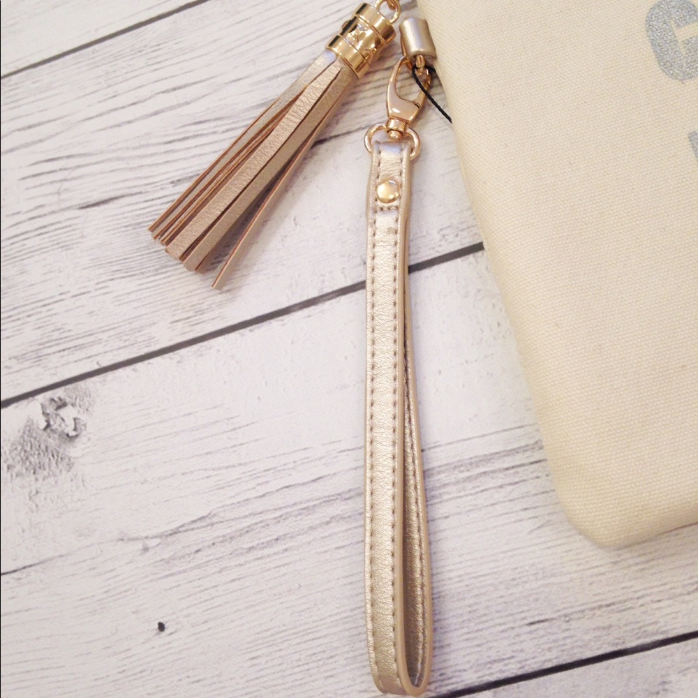 NWT Coffee, Mascara, Lipstick Wristlet Clutch - Picture 3 of 5