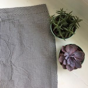 J. Crew Pencil skirt white and gray striped