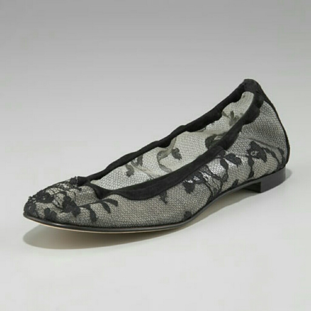 Manolo Blahnik lace ballerina flat 37