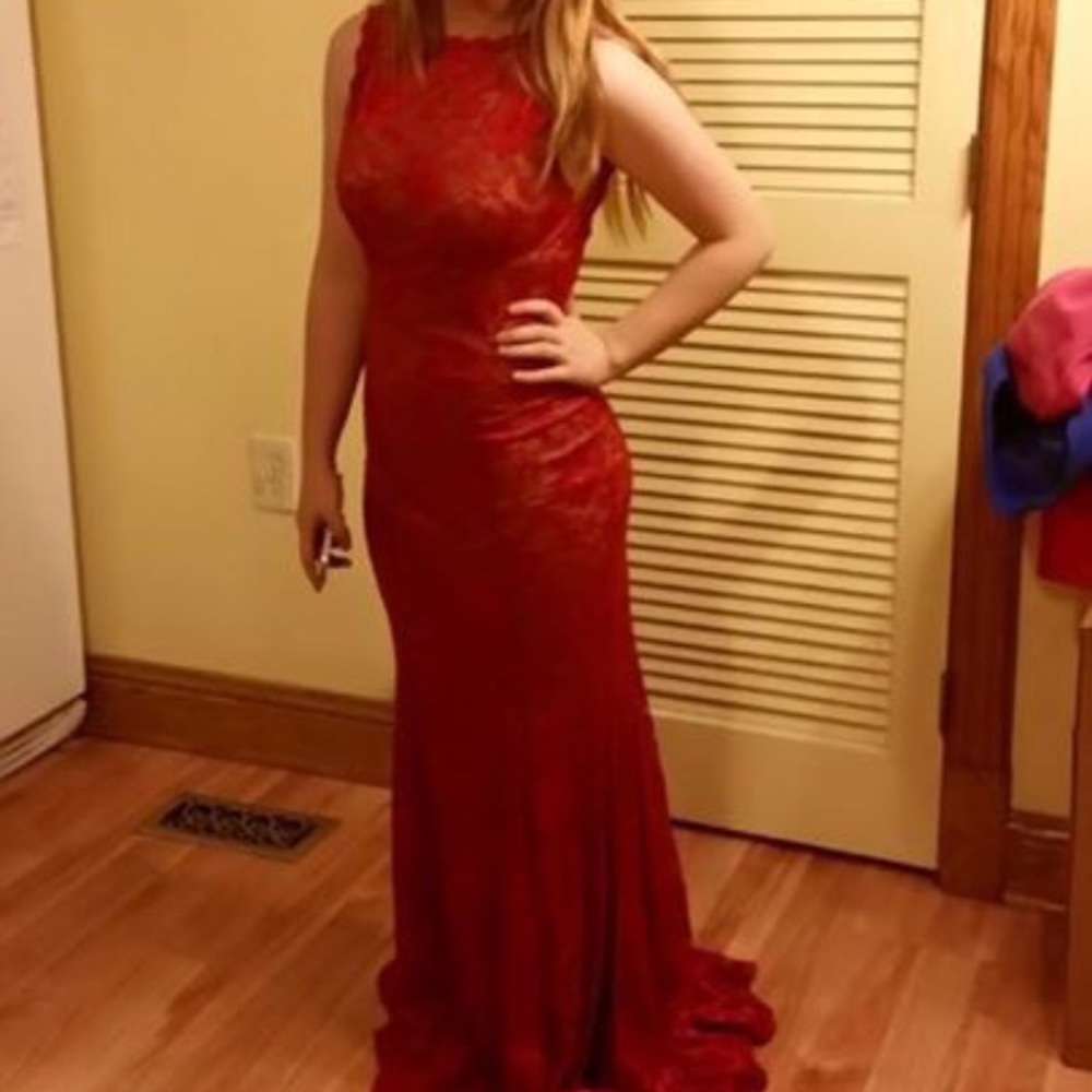 RED PROM DRESS. Size 3/4 from debs