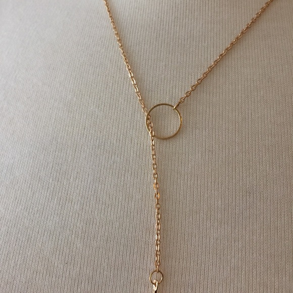 Lariat Necklace Gold Finish - Picture 2 of 2