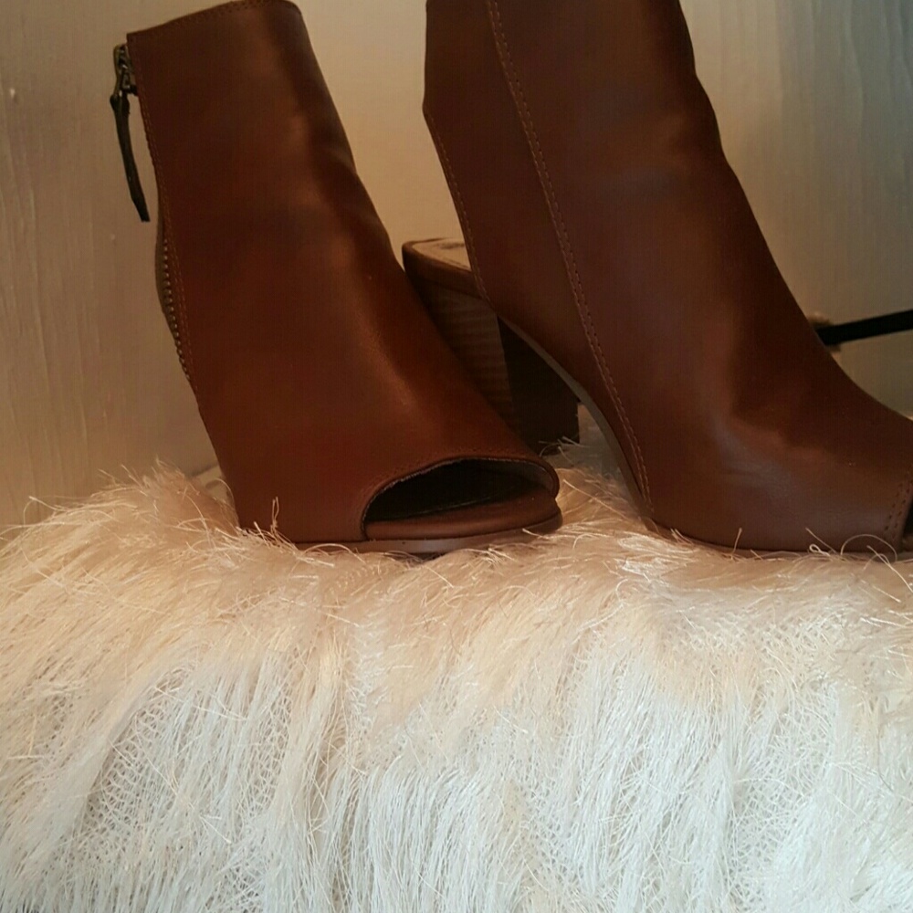 Brown Open Toe Bootie