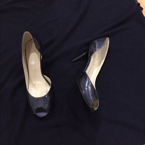 Navy Blue Patent Leather Shoes