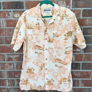 Men's Columbia L Hawaiian orange Shirt