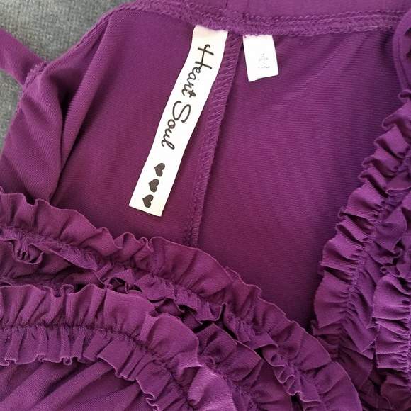 *SOLD* Heart & Soul Plunge-neck flirty purple dress. M - Picture 5 of 6