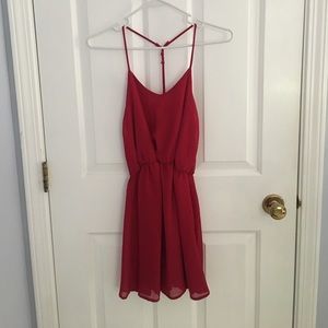 Tobi Cross Strap Red Dress