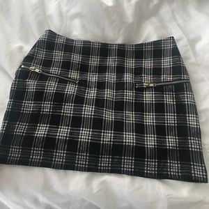 Urban outfitters black and white plaid mini skirt