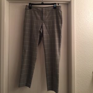 Gray w/ white squares cropped work pants