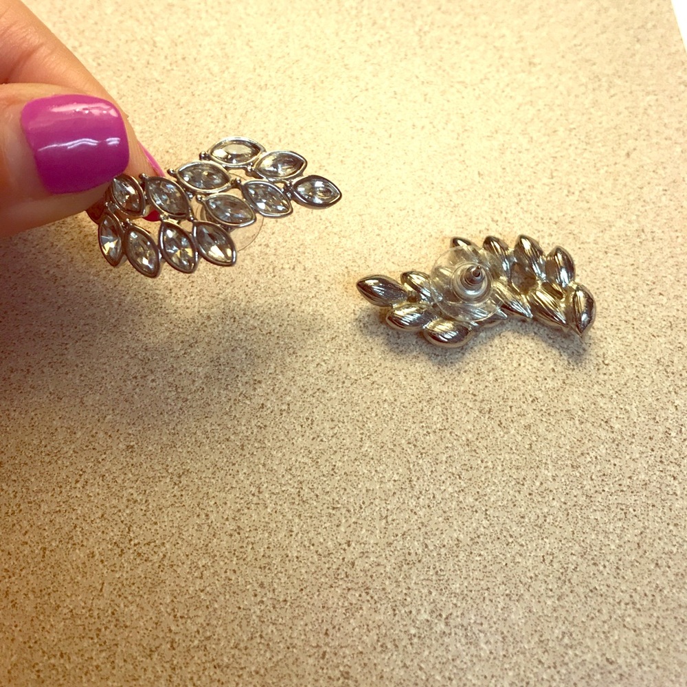 White House black market silver crawler earrings