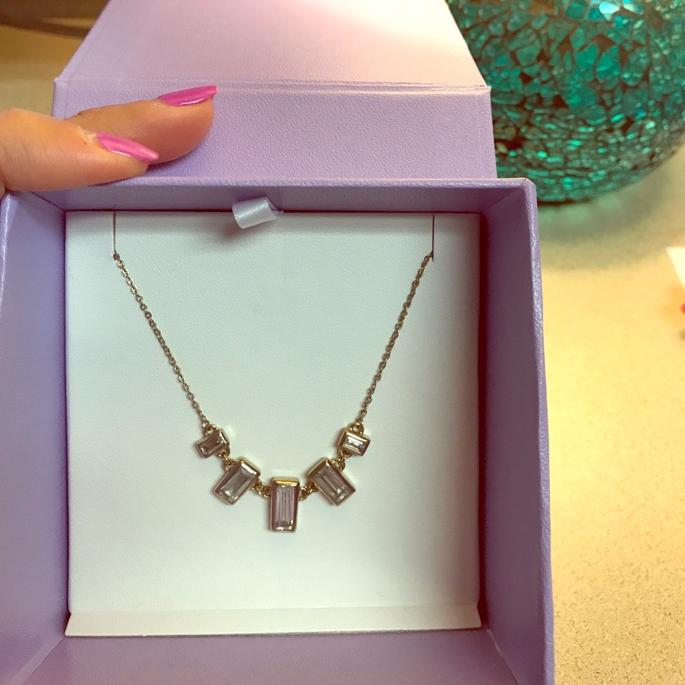 Melinda maria gold CZ necklace