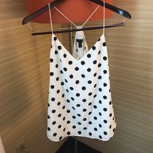 J. Crew Carrie Cami in Polka Dot Silk