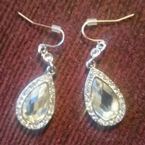 Crystal Rhinestone Teardrop Earrings