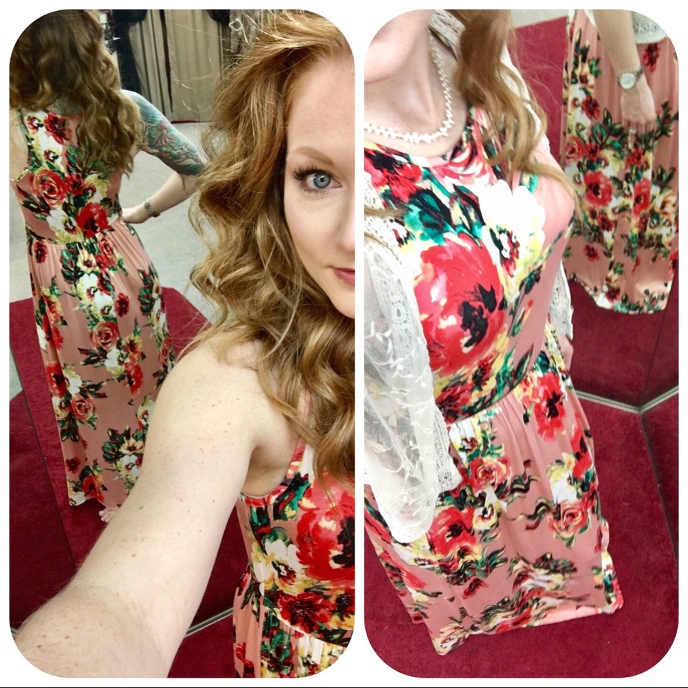 Blush Floral Maxi With Pockets