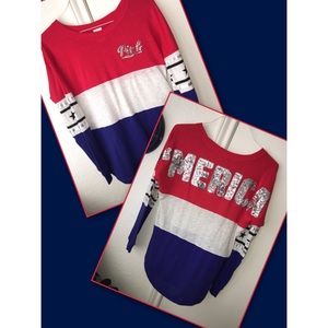 PINK VS RARE BLING USA TEE