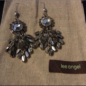 Lee Angel Metallic and crystal earrings
