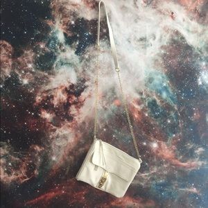 Vintage White Faux Alligator Skin Crossbody Bag