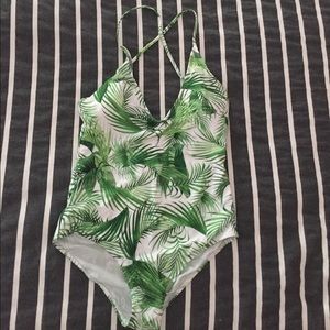 Palm Leaf One Piece Bathing Suit