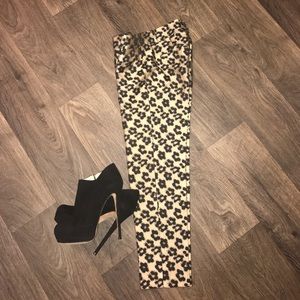Animal Print Gold and Black Ankle Crop Pants