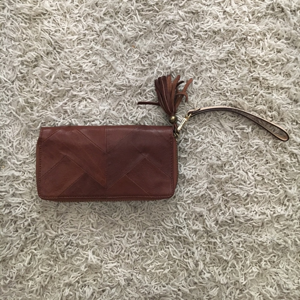 Lucky Brand Brown Leather Wristlet/Wallet