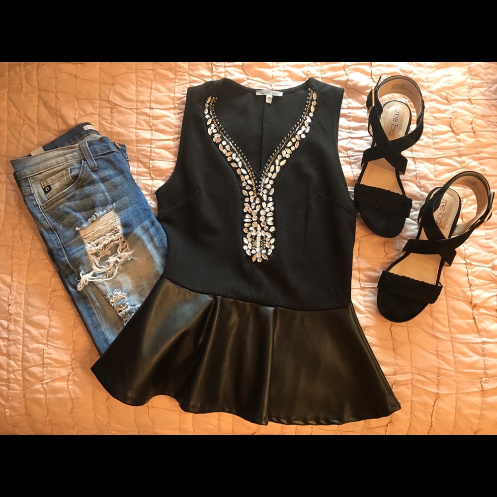 Dressy black peplum top