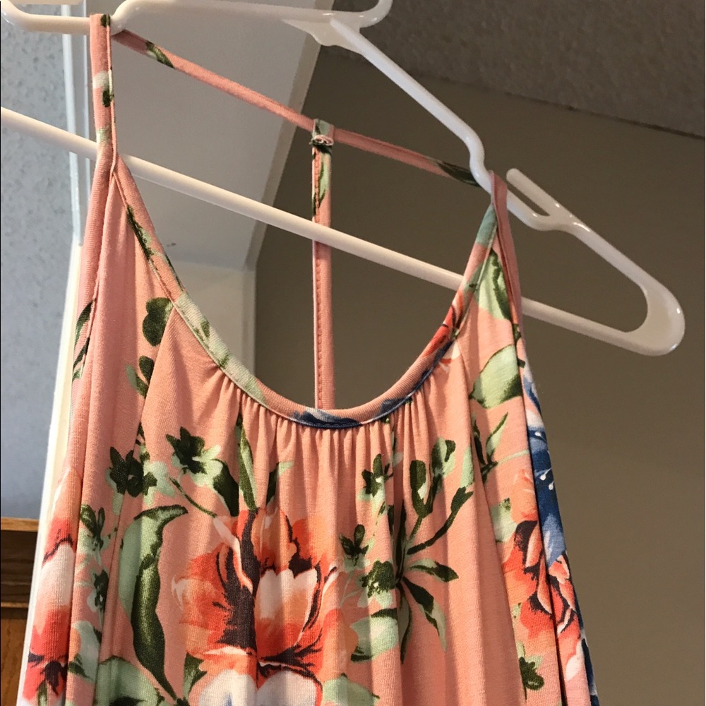 ⭐️LAST ONE ⭐️Pink Floral Maxi Dress Sz L - Picture 6 of 8