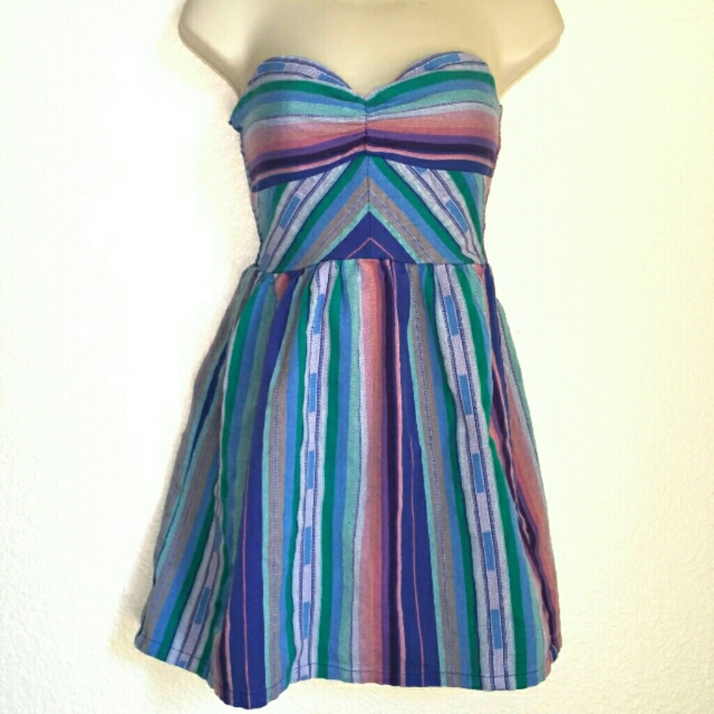 Jewel-tone Strapless Dress