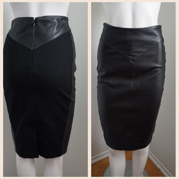 BUNDLED Reiss Black Leather Skirt - Picture 6 of 8