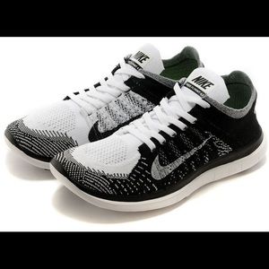 Nike free flyknit 4.0 black and white