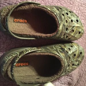 Crocs shoes, camo lined