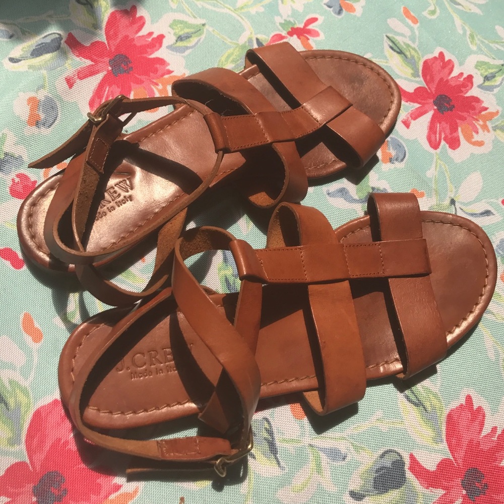 J. Crew genuine leather caramel sandals