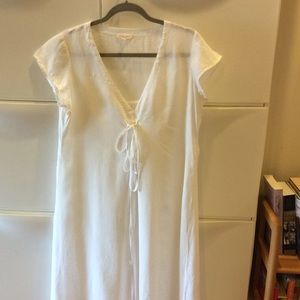 Eileen Fisher white Irish Linen dress with slip.