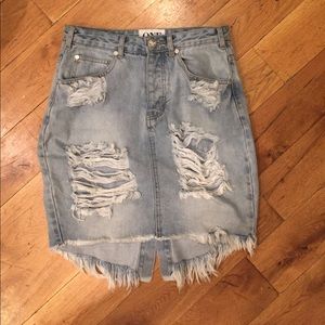 One teaspoon distressed pencil skirt