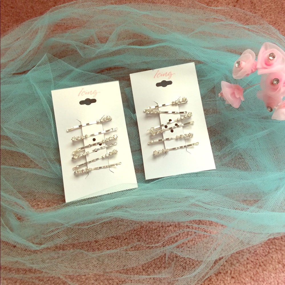 Icing jeweled hair pins