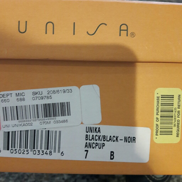 UNISA Black Wedges with Bow- Size 7 - Picture 6 of 6