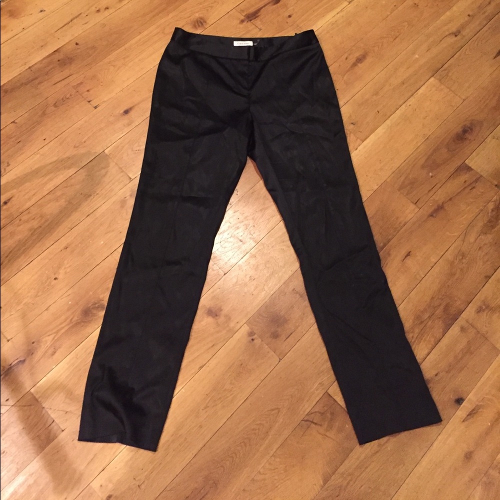 Calvin Klein black silk-like trousers