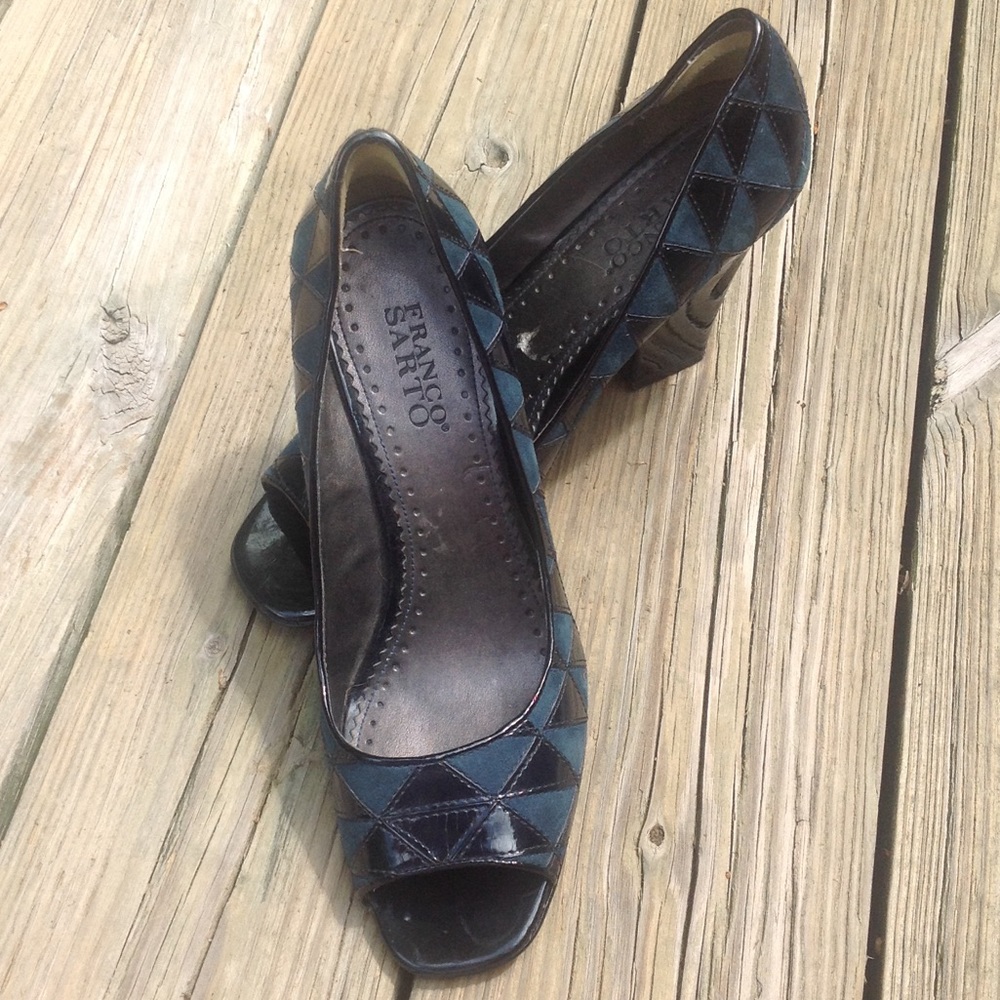 Unique Franco Sarto peep toe heels