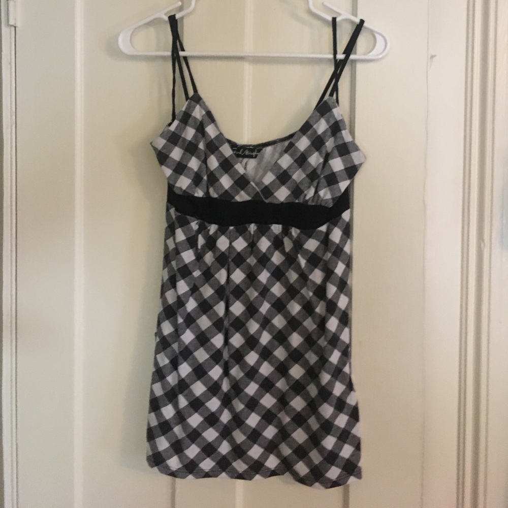 Checkered Spaghetti Strap Tank