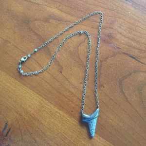 Sterling silver and diamond sharktooth necklace