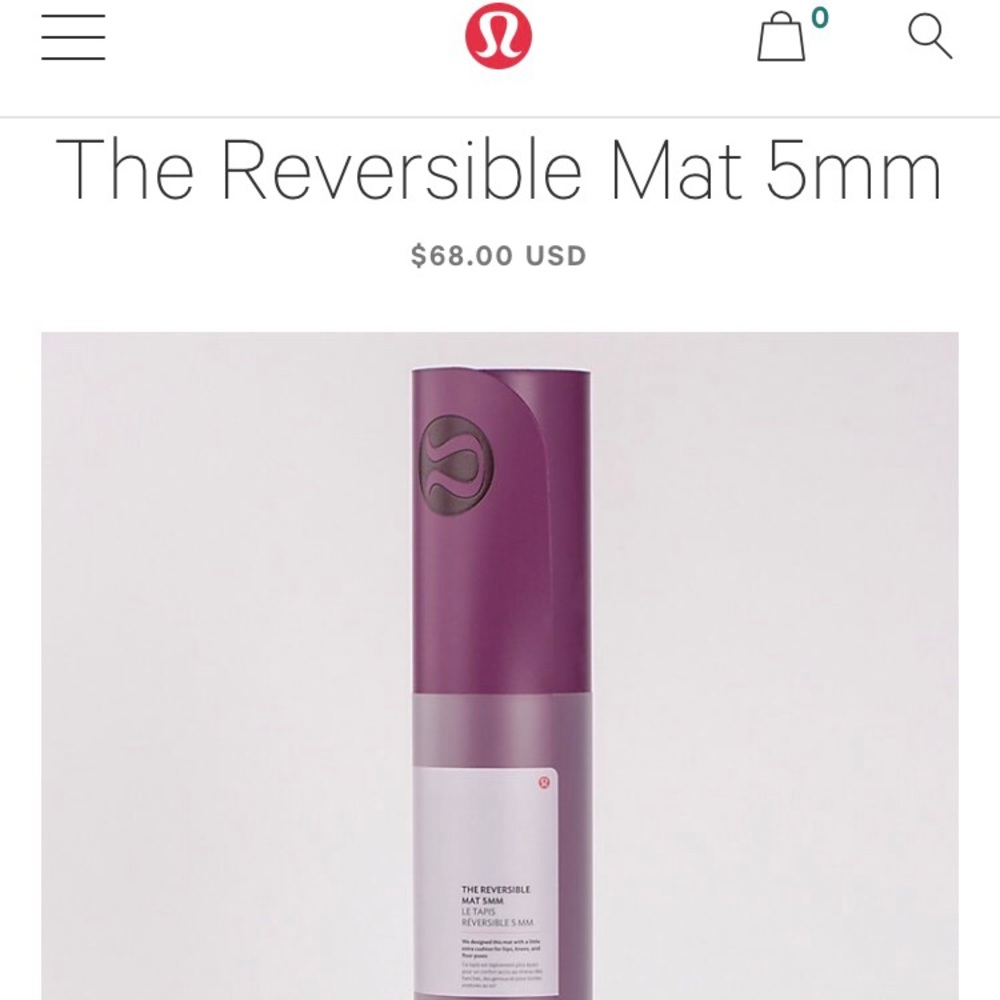 Reversible Lululemon yoga mat 5 mm