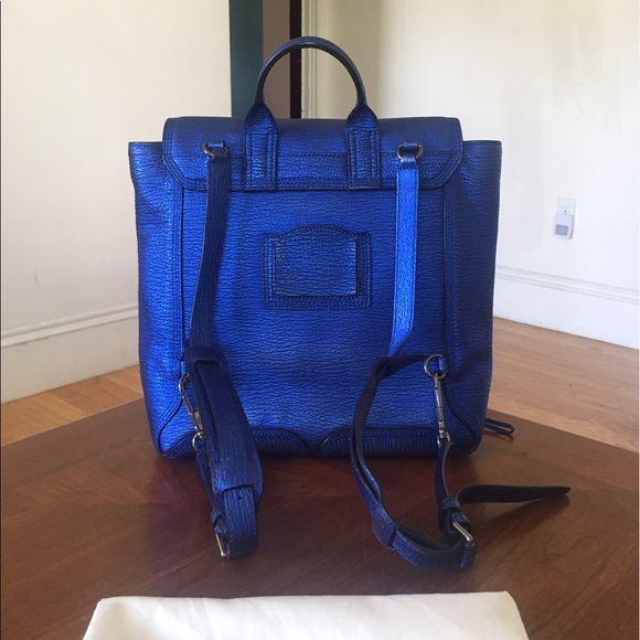 3.1 PHILLIP LIM Metallic Blue Pashli Backpack - Picture 4 of 8